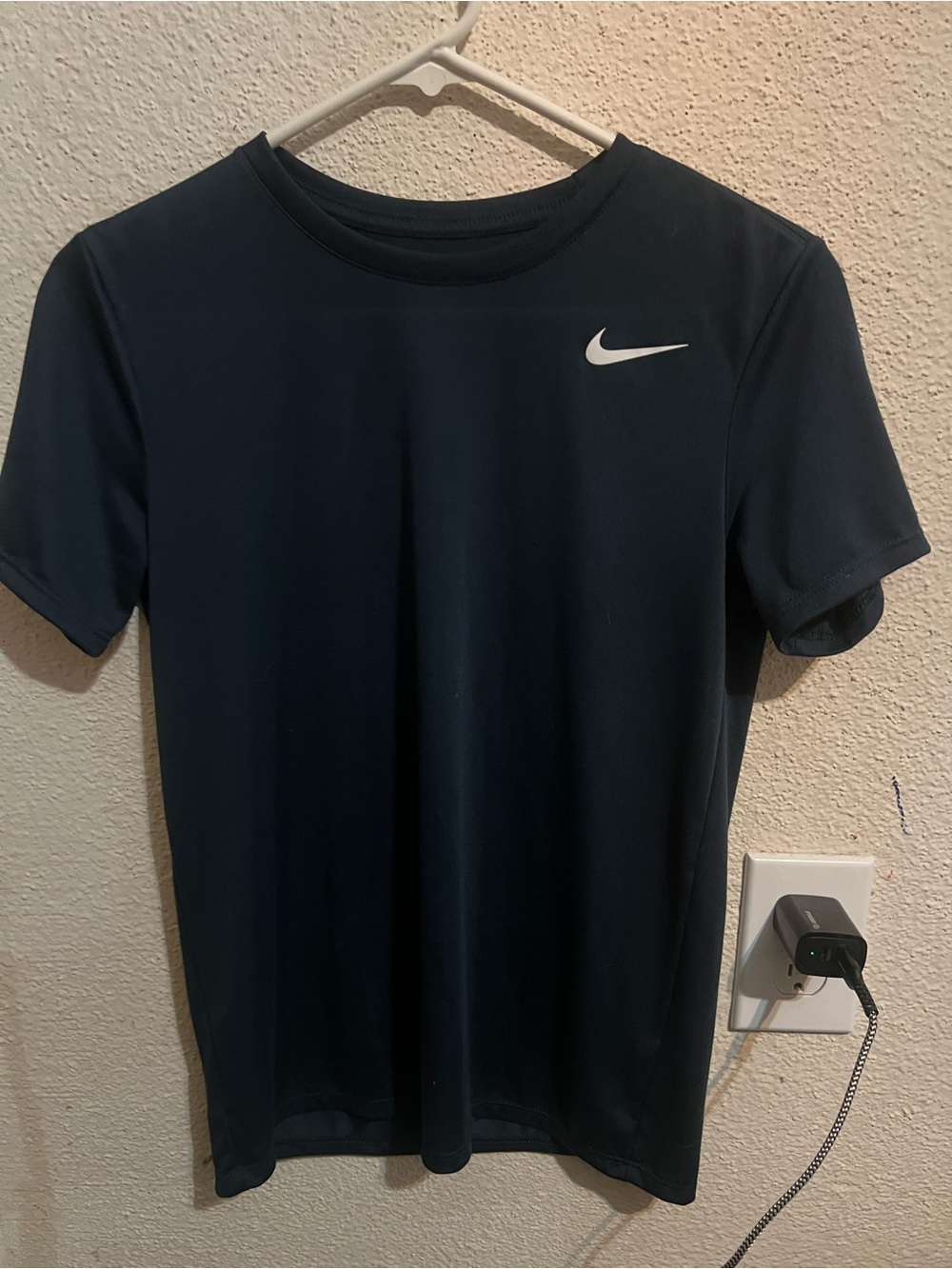 Nike Women's Short-Sleeve Performance Tee in Navy with White Swoosh